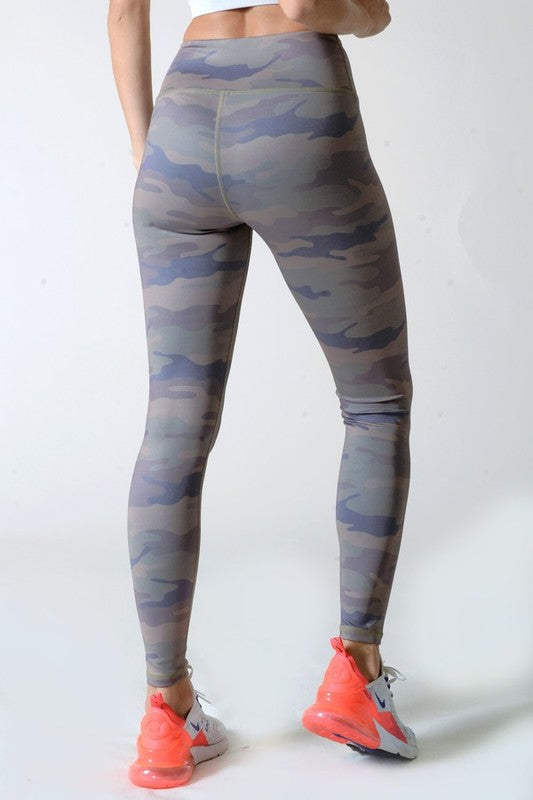 Active High Rise Camouflage Leggings with Pocket