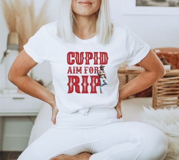 Cupid Aim For Rip Valentine Graphic Tee