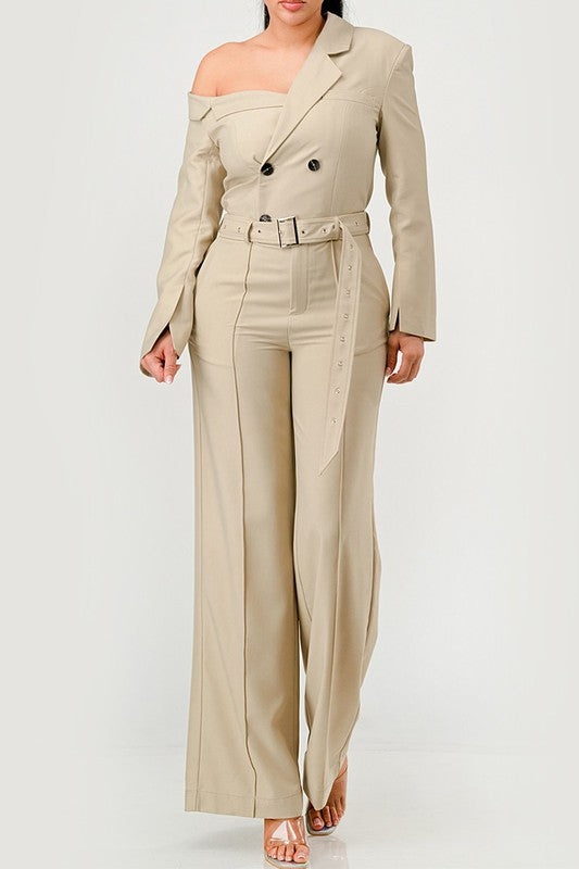 Savannah Elegance Trench Jumpsuit